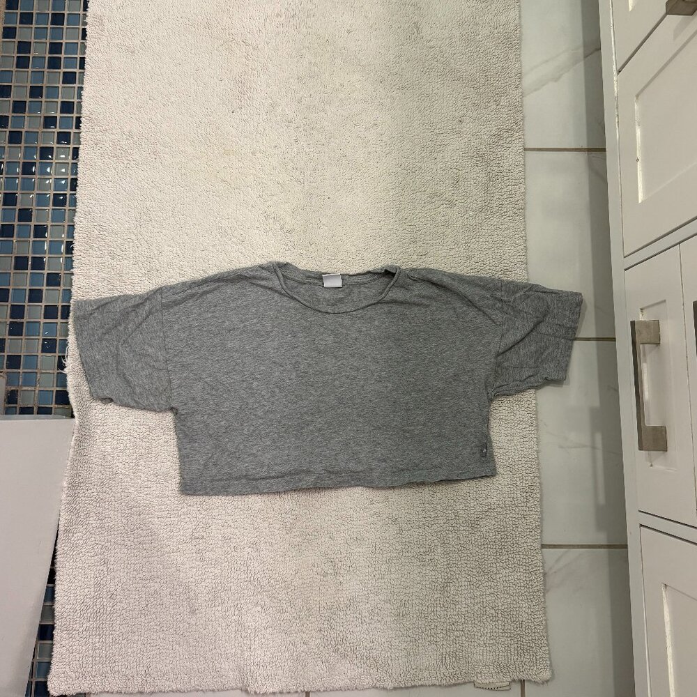 Aritzia TNA Dark Grey Cropped T-Shirt